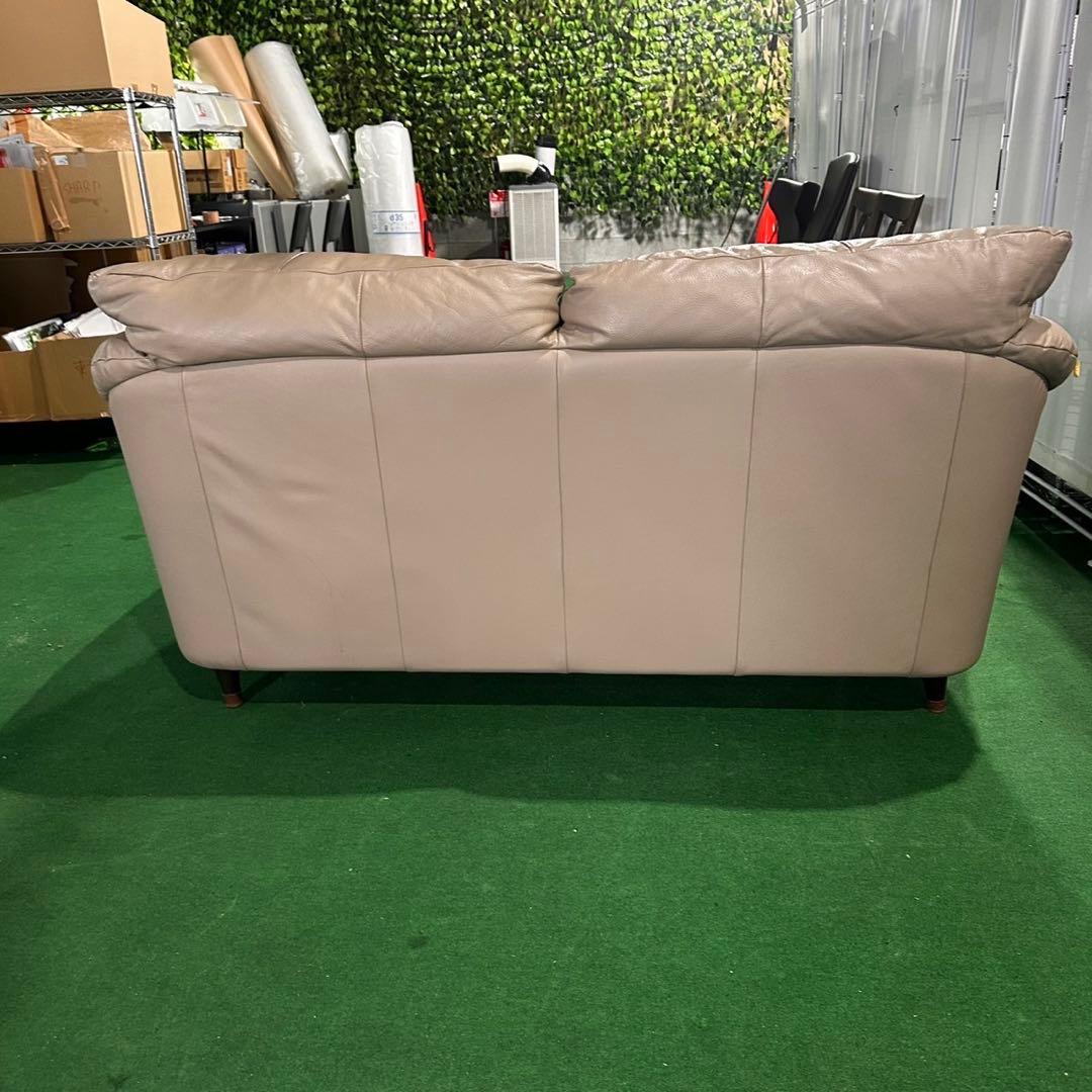 Saccomodi レザーソファ 2人掛け 総革 ベージュ 家具 C055
