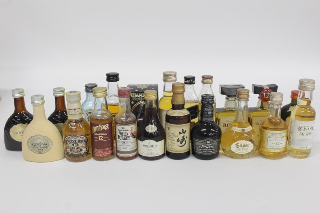 ■未開栓/18本まとめ ミニボトル 山崎12年 ニッカ リザーブ ウイスキー