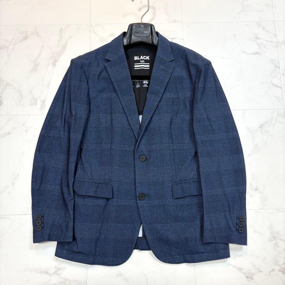 極美品 ブラックレーベルクレストブリッジ スーツ 洗濯可能 チェック 紺 S