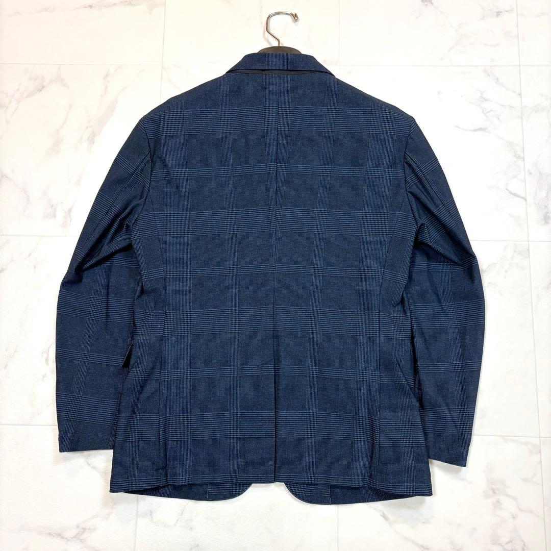 極美品 ブラックレーベルクレストブリッジ スーツ 洗濯可能 チェック 紺 S