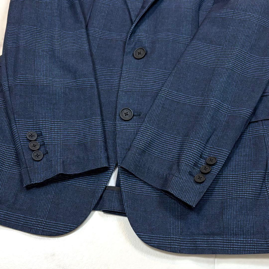 極美品 ブラックレーベルクレストブリッジ スーツ 洗濯可能 チェック 紺 S