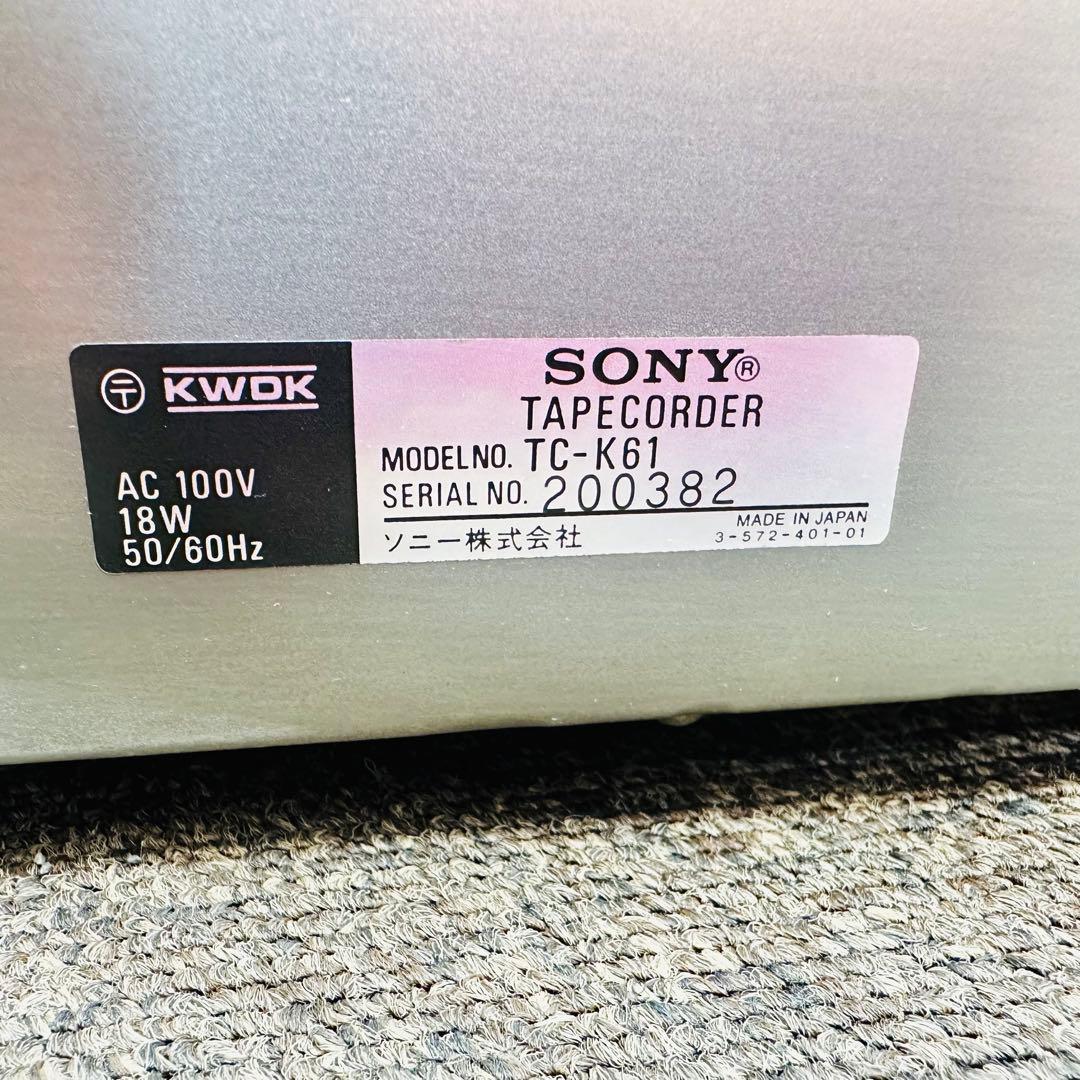 SONY ソニー　ステレオカセットデッキ　TC-K61
