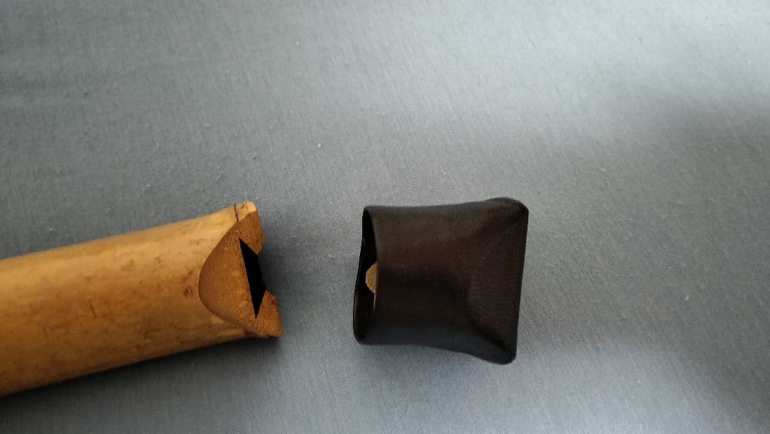 尺八 本体 竹製 約50cm 4穴 専用袋付き