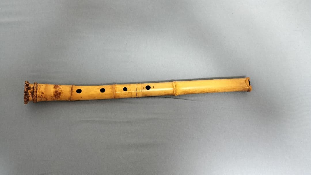 尺八 本体 竹製 約50cm 4穴 専用袋付き