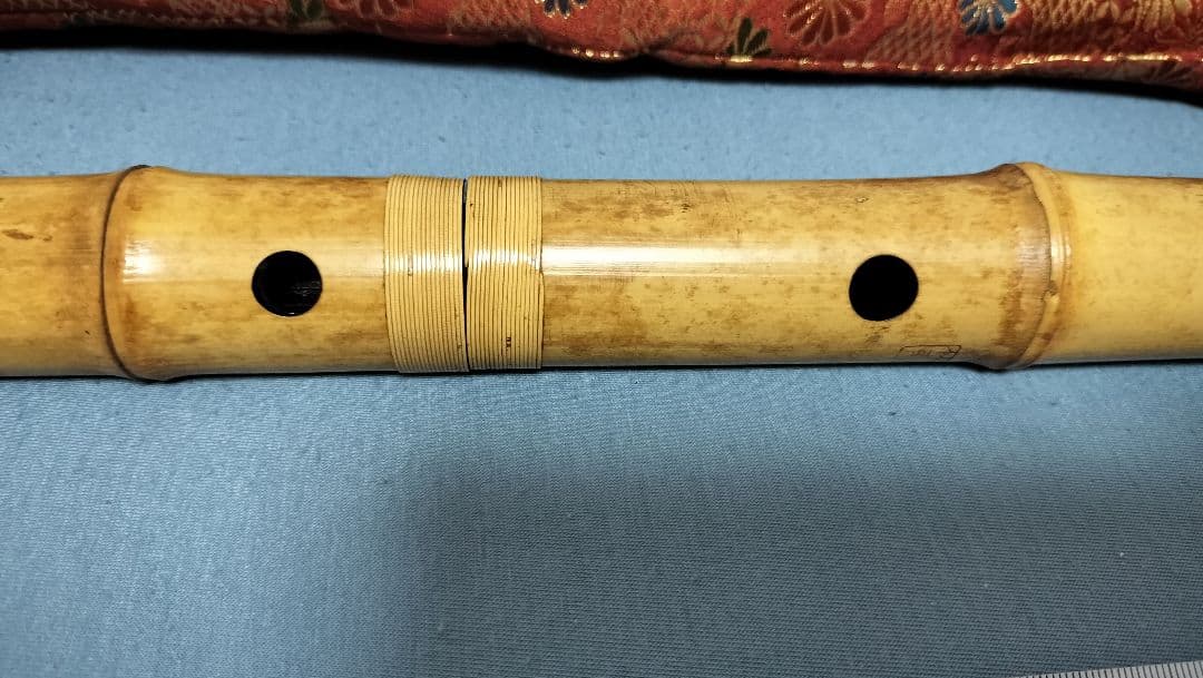 尺八 本体 竹製 約50cm 4穴 専用袋付き