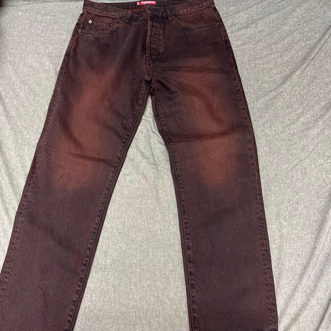 パンツ Supreme Regular Jean Overdye Red 34