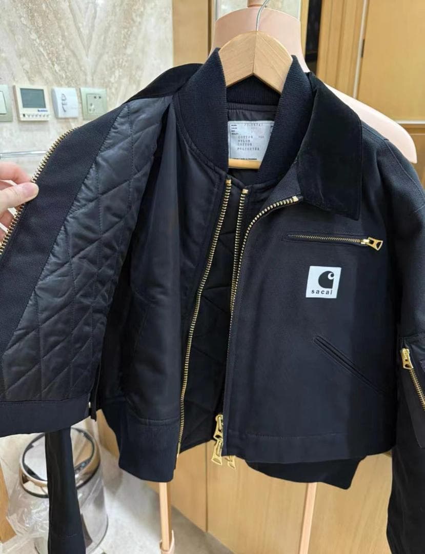 sacai Carhartt ジャケット ブラック
