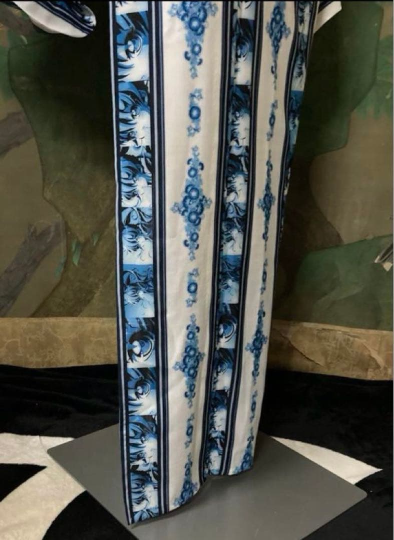 人とかぶりませんセオα アニメマリンブルーストライプ　浴衣　おまかせ帯プレゼント