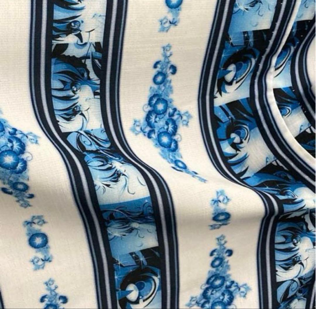 人とかぶりませんセオα アニメマリンブルーストライプ　浴衣　おまかせ帯プレゼント