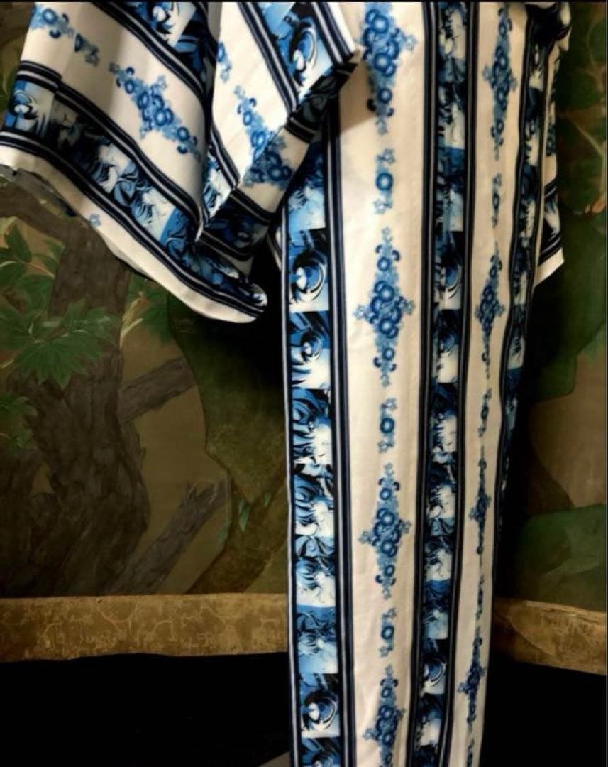 人とかぶりませんセオα アニメマリンブルーストライプ　浴衣　おまかせ帯プレゼント