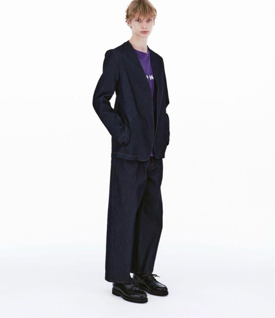 SOPH ソフ ノーカラーデニムジャケット サイズ：L