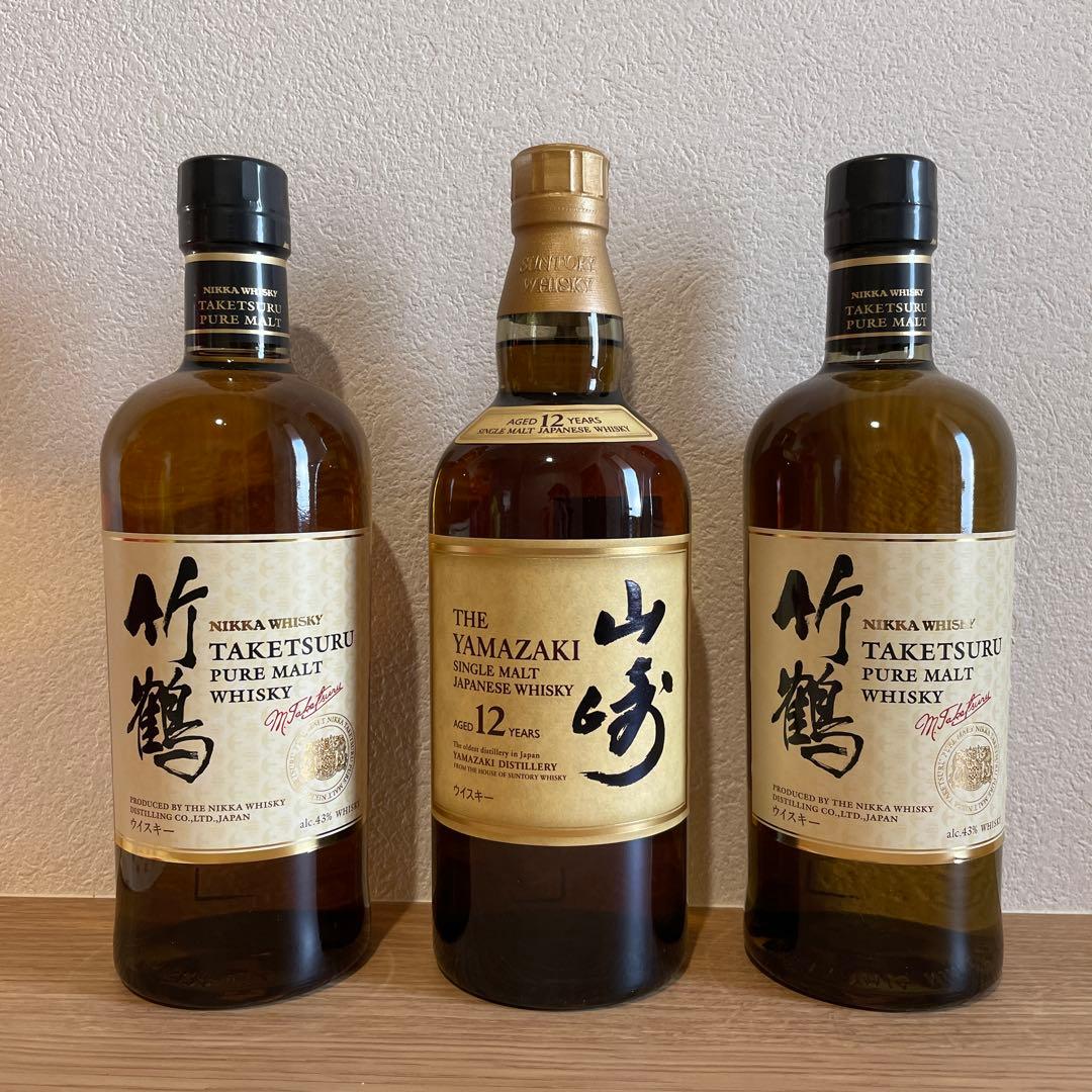 【新品未開封】サントリーシングルモルトウイスキー山崎12年・竹鶴セット