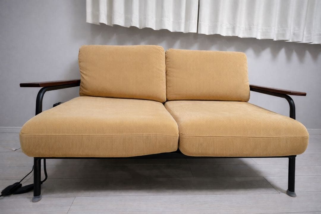 コーデュロイベージュソファ 2人掛け