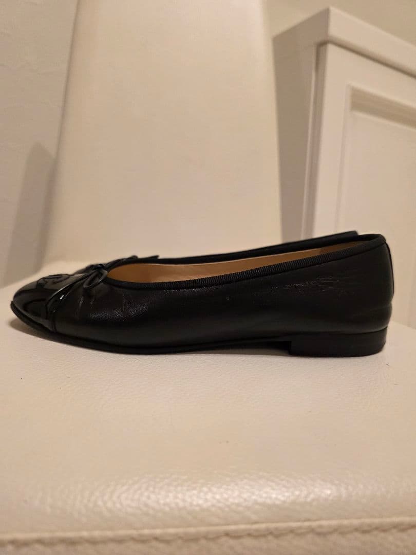 【美品】CHANEL シャネル バレリーナ フラットシューズ 36½ブラック