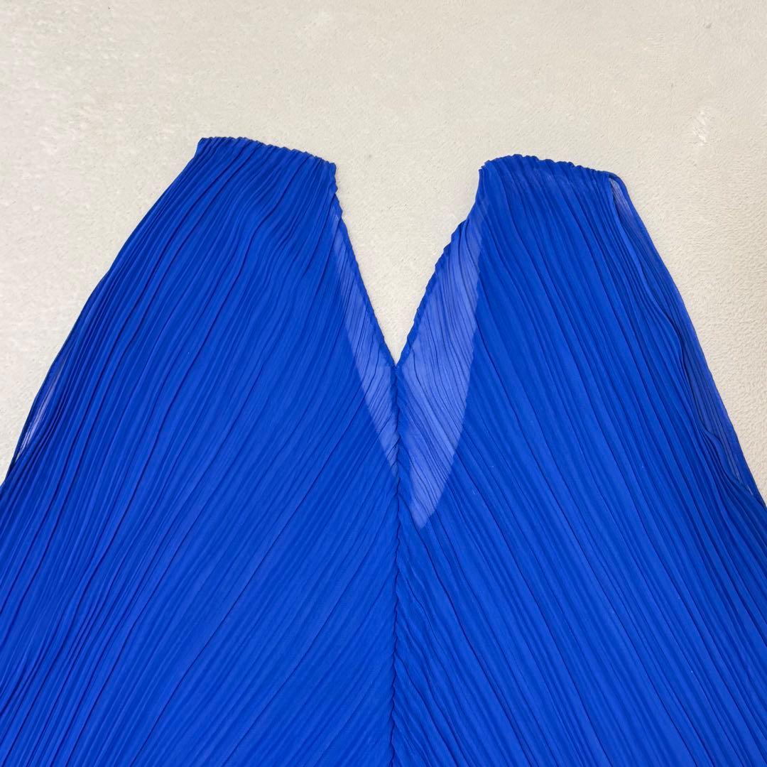 極美品✨ISSEY MIYAKE プリーツ　変形　チュニック　ブルー　Mサイズ