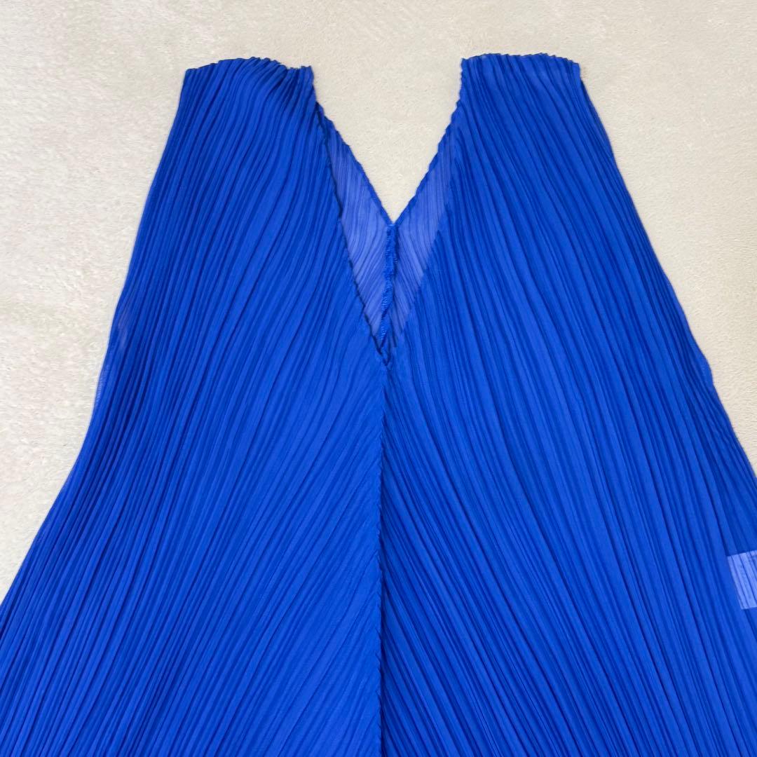 極美品✨ISSEY MIYAKE プリーツ　変形　チュニック　ブルー　Mサイズ