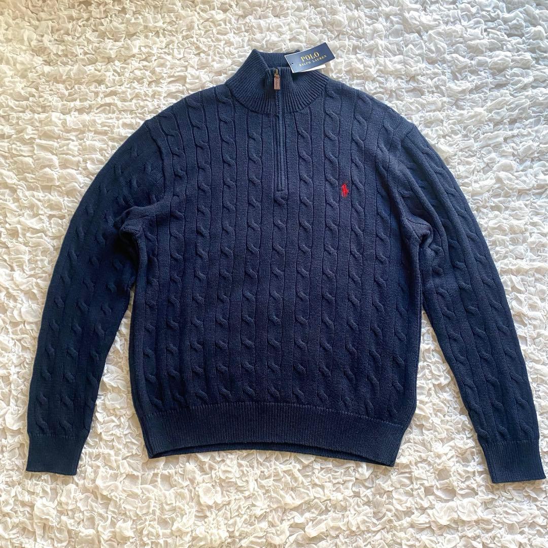 【新品未使用】POLO RALPH LAUREN ハーフジップ ケーブルニット