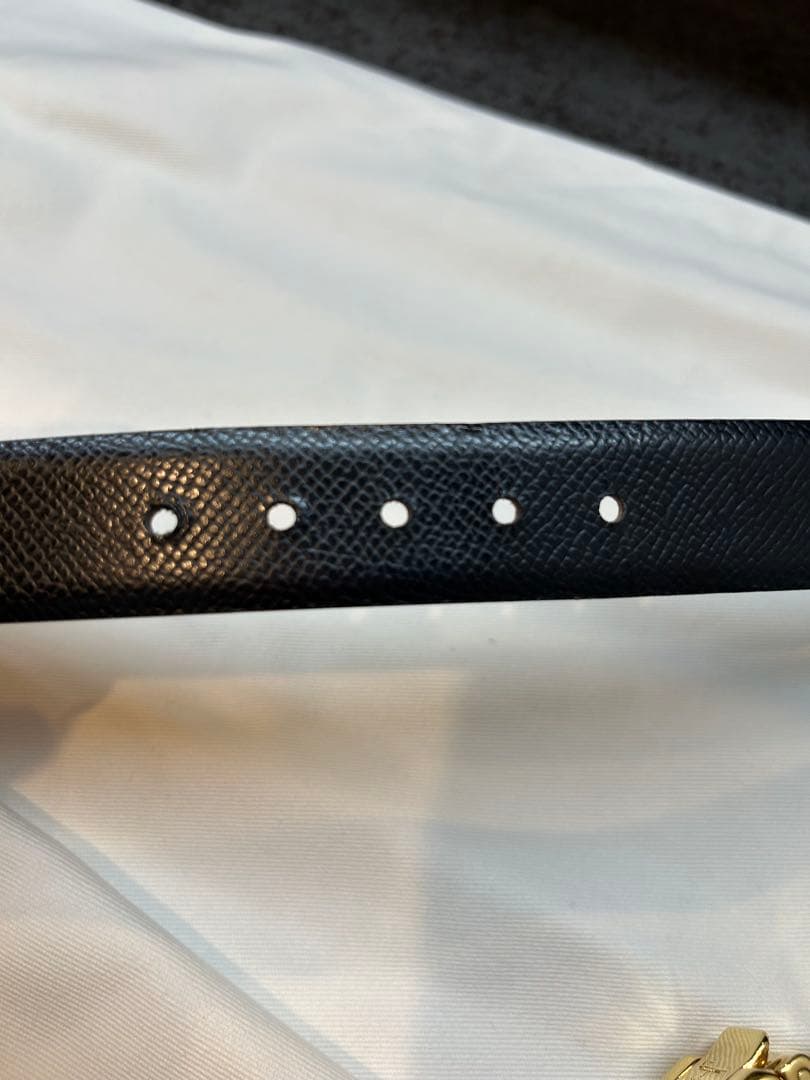 Salvatore Ferragamoレザーベルト ブラック×オフホワイト