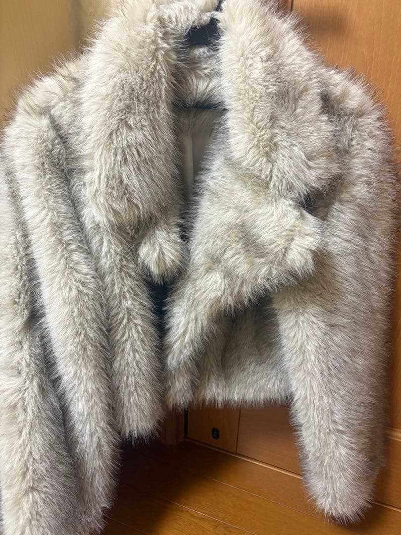 ミックスファータッチボリュームコート ベージュ