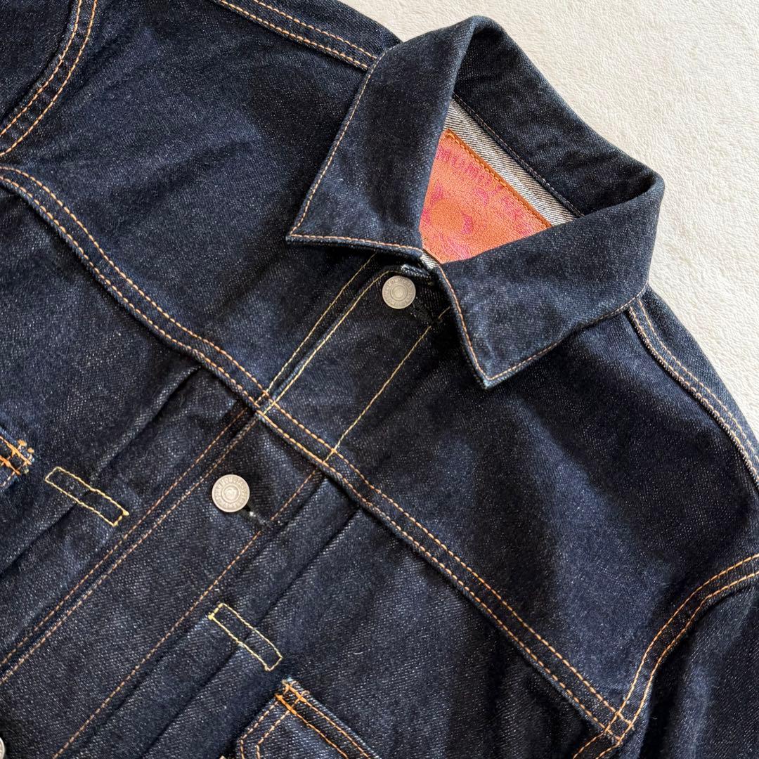 桃太郎ジーンズ　デニムジャケット　出陣　赤耳　濃紺　バック刺繍　日本製　XL