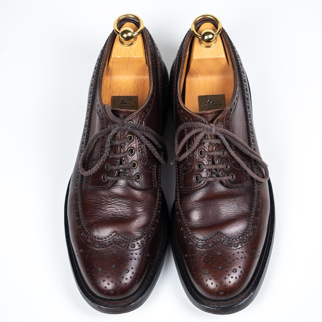 三陽山長 サンヨウヤマチョウ フルブローグ 茶 日本製 高級靴 希少