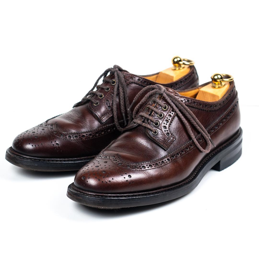 三陽山長 サンヨウヤマチョウ フルブローグ 茶 日本製 高級靴 希少