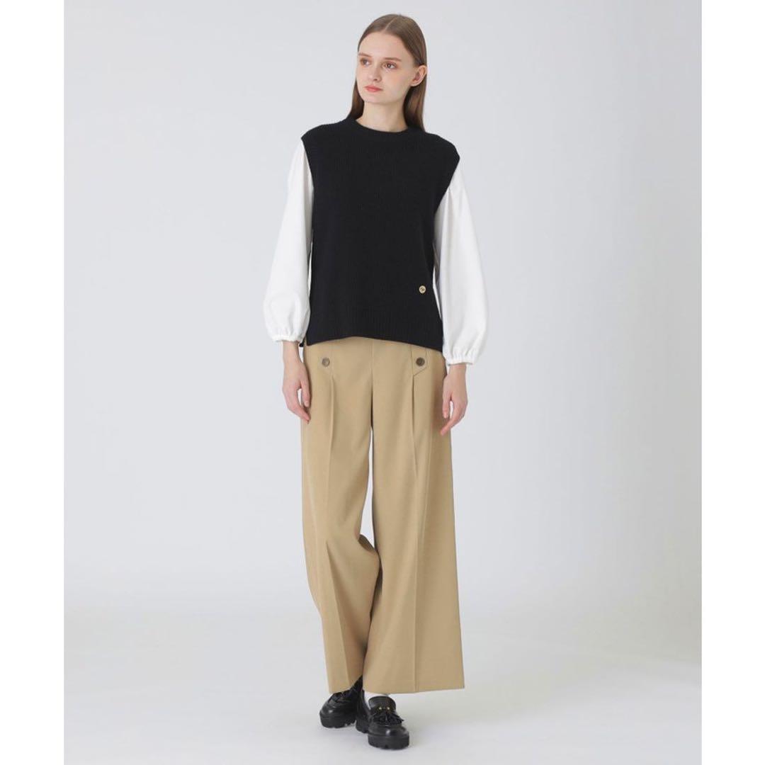 美品　ブルーレーベルクレストブリッジ　ブラウス付きニットベスト　ブラック