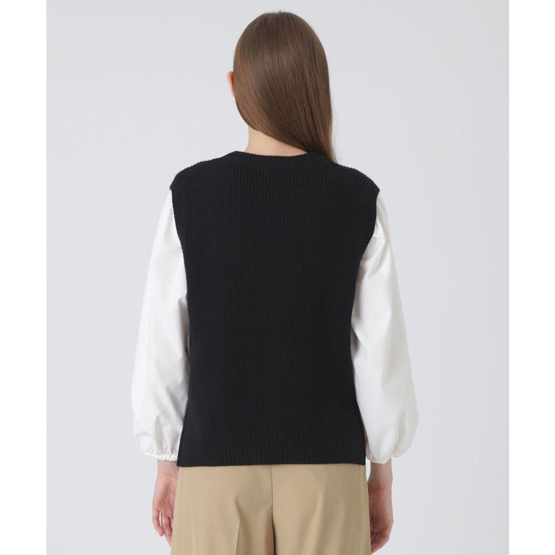 美品　ブルーレーベルクレストブリッジ　ブラウス付きニットベスト　ブラック