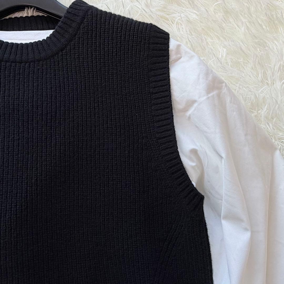 美品　ブルーレーベルクレストブリッジ　ブラウス付きニットベスト　ブラック