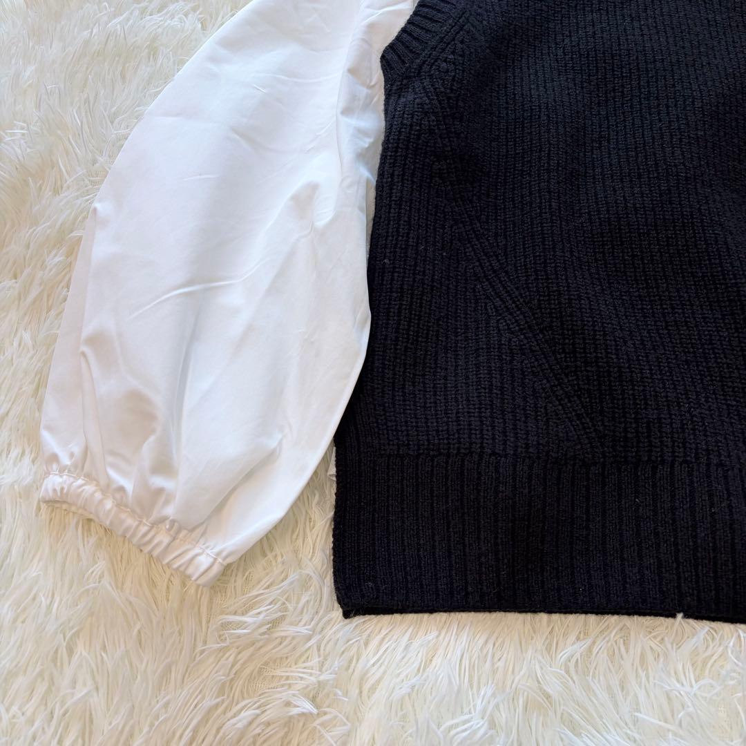 美品　ブルーレーベルクレストブリッジ　ブラウス付きニットベスト　ブラック