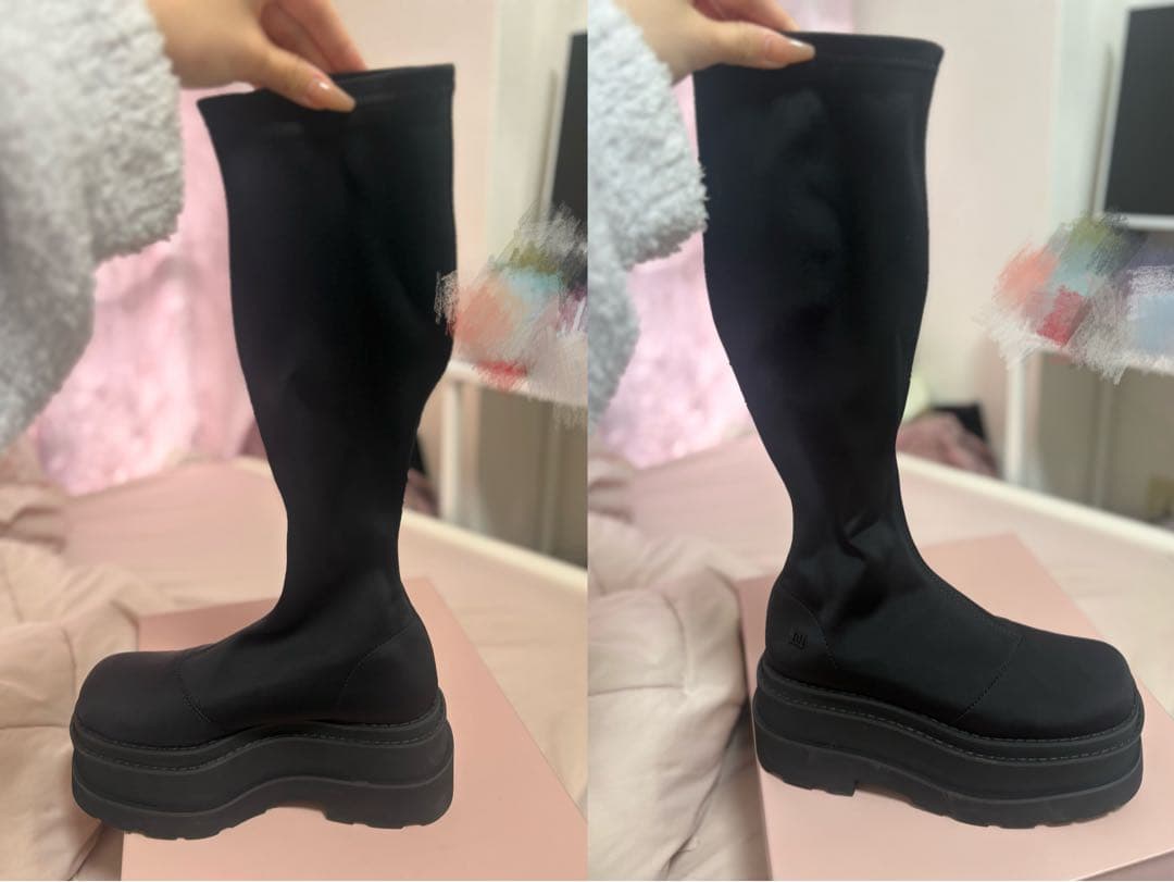 Darich ウルトラストレッチフラットブーツ L