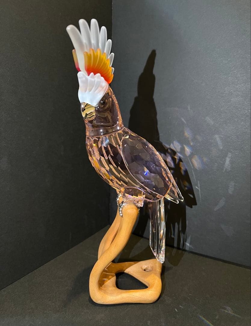 t*m様 スワロフスキー インコ ピンク クリスタル オブジェ