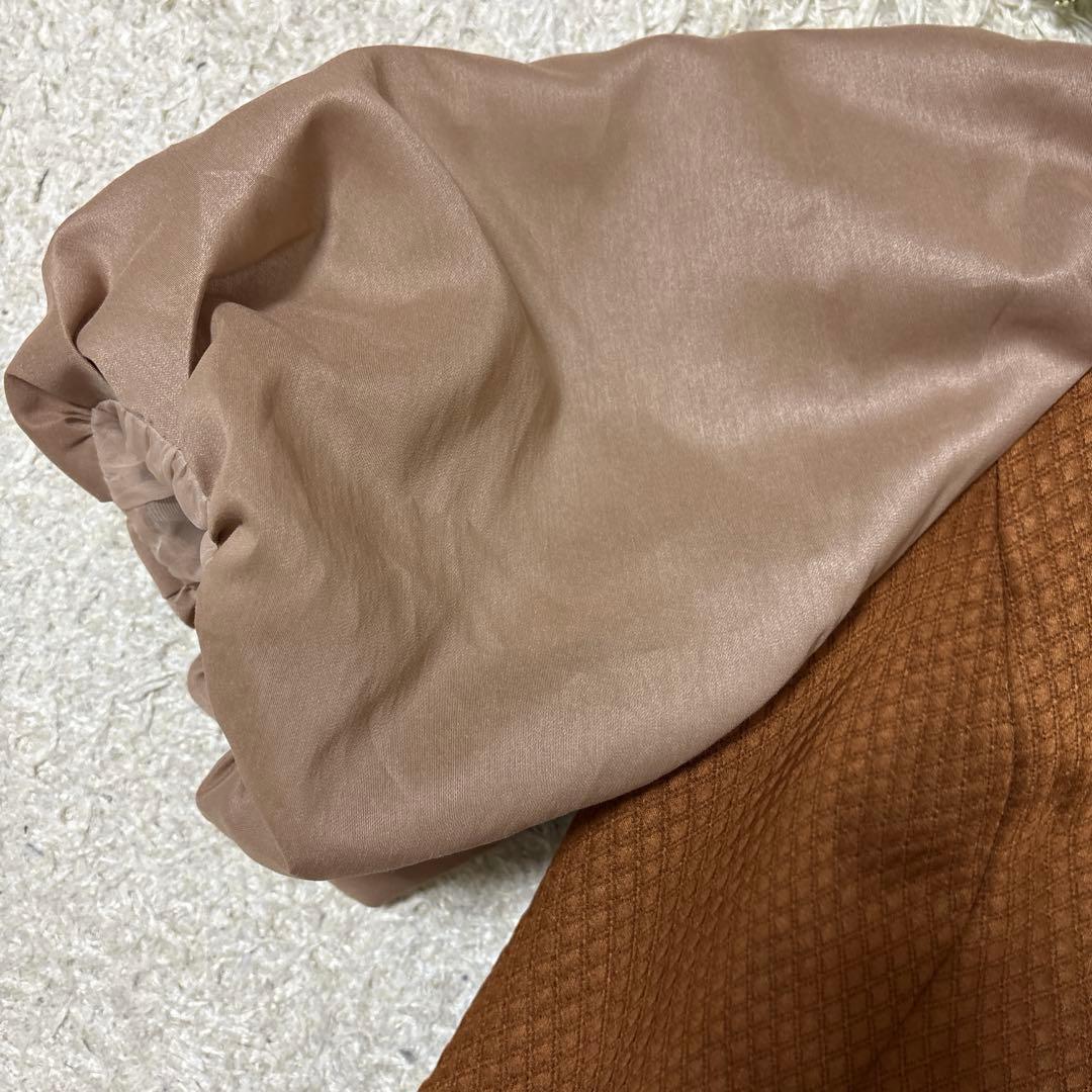 AIMER ジャカード×オーガンジーボリュームスリーブタイト　パーティードレス