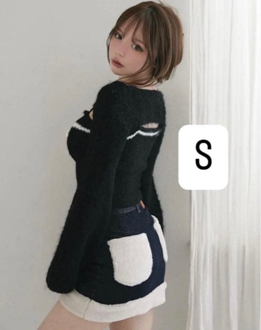 スカート andmary Fur pocket denim skirt