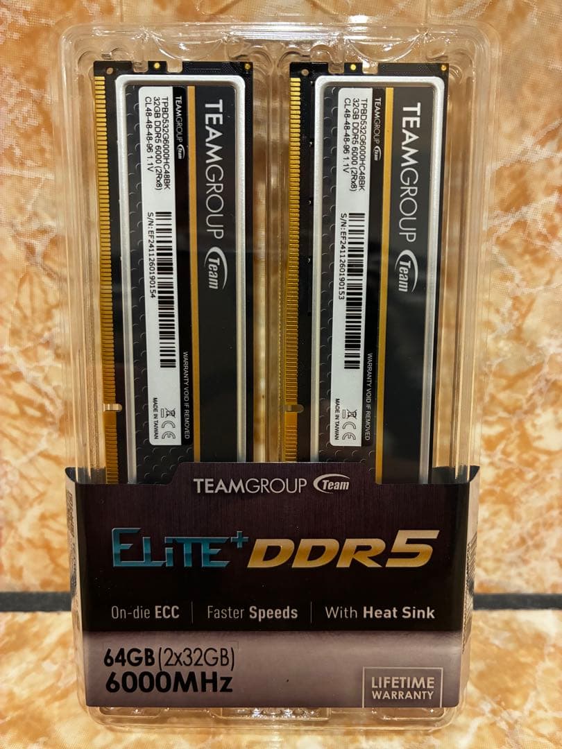 メモリー TEAMGROUP Elite+ DDR5 64GB 6000MHz 32Gx2