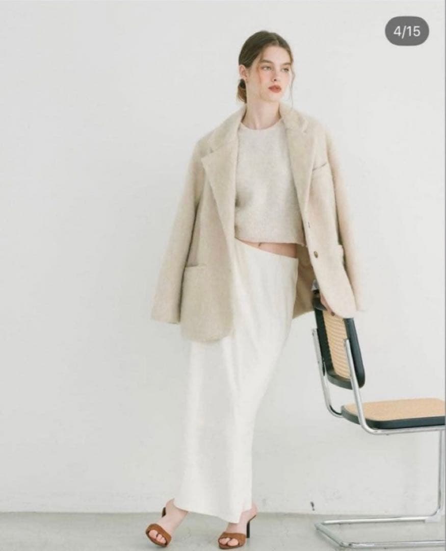 basement onlineモヘアシャギージャケットコート