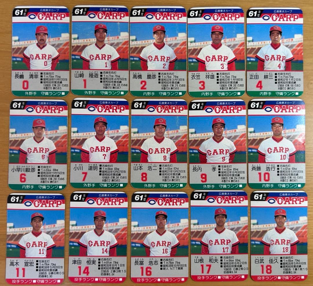 【希少】タカラプロ野球カードゲーム 広島東洋カープ 昭和57-62年分セット