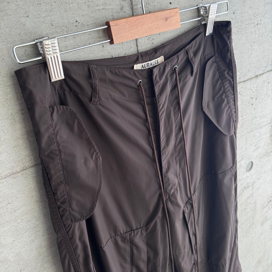 AURALEE LIGHT NYLON FATIGUE PANTS ブラウン 1
