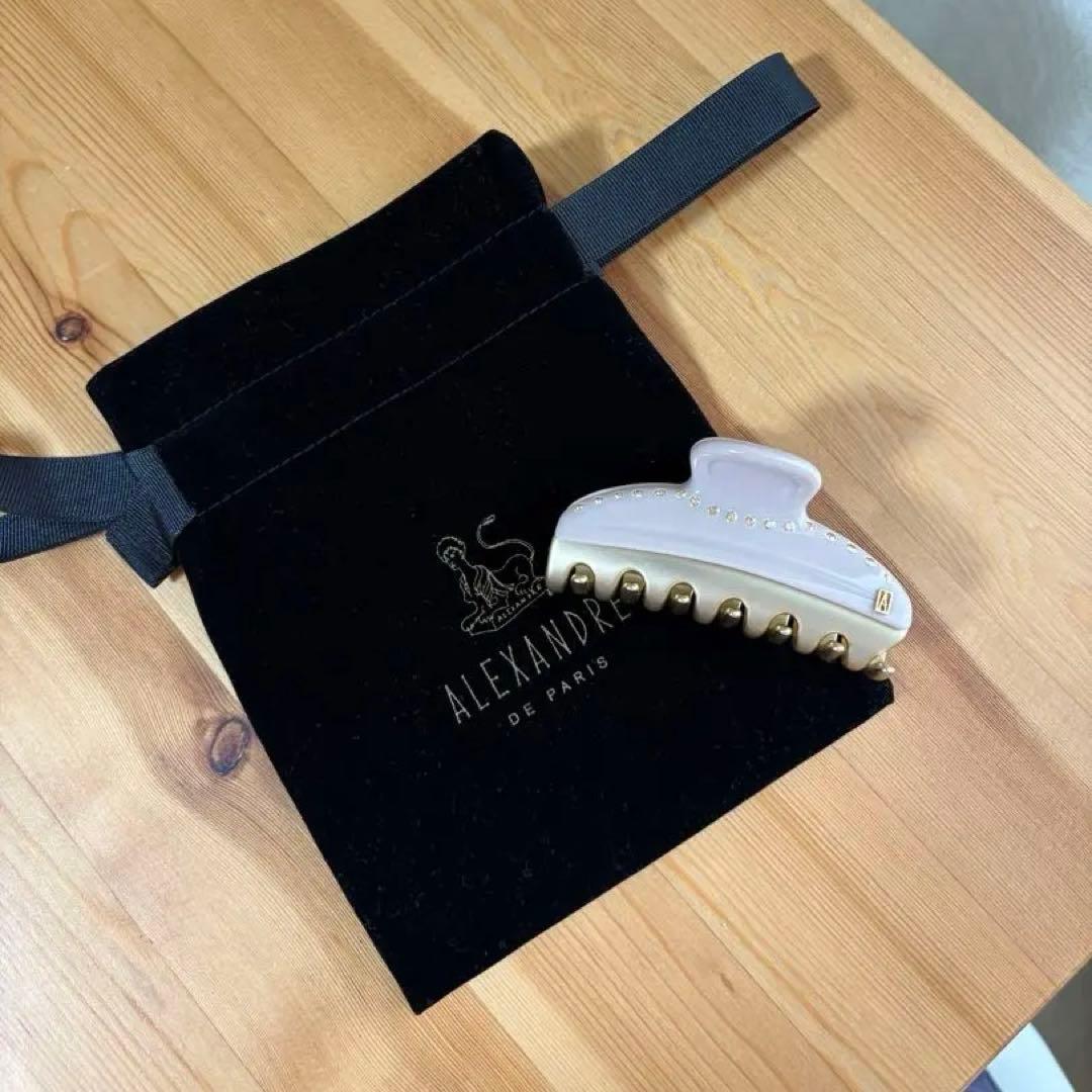 ALEXANDRE DE PARISヘアクリップピンクベージュ