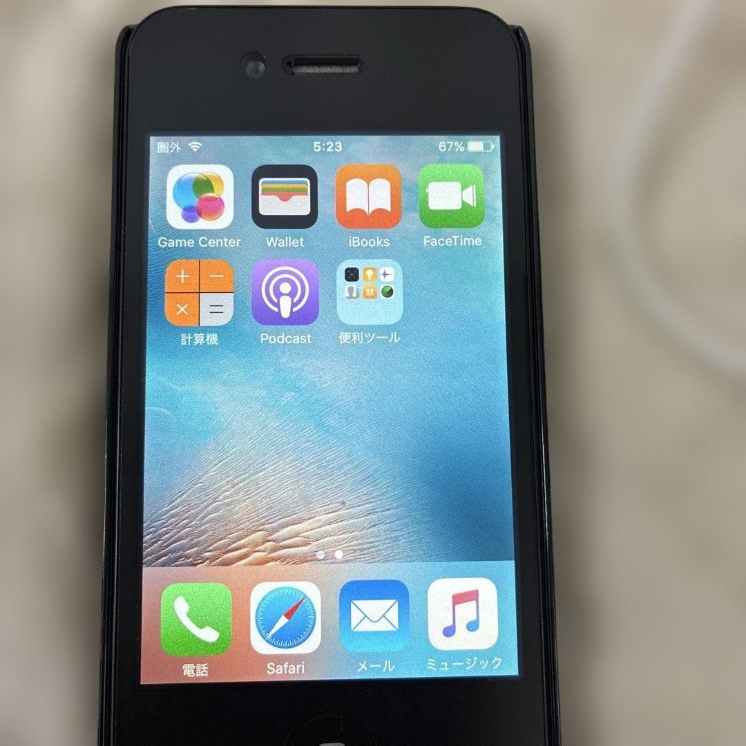 Apple iPhone 4 sブラック 本体　充電コード付き3点