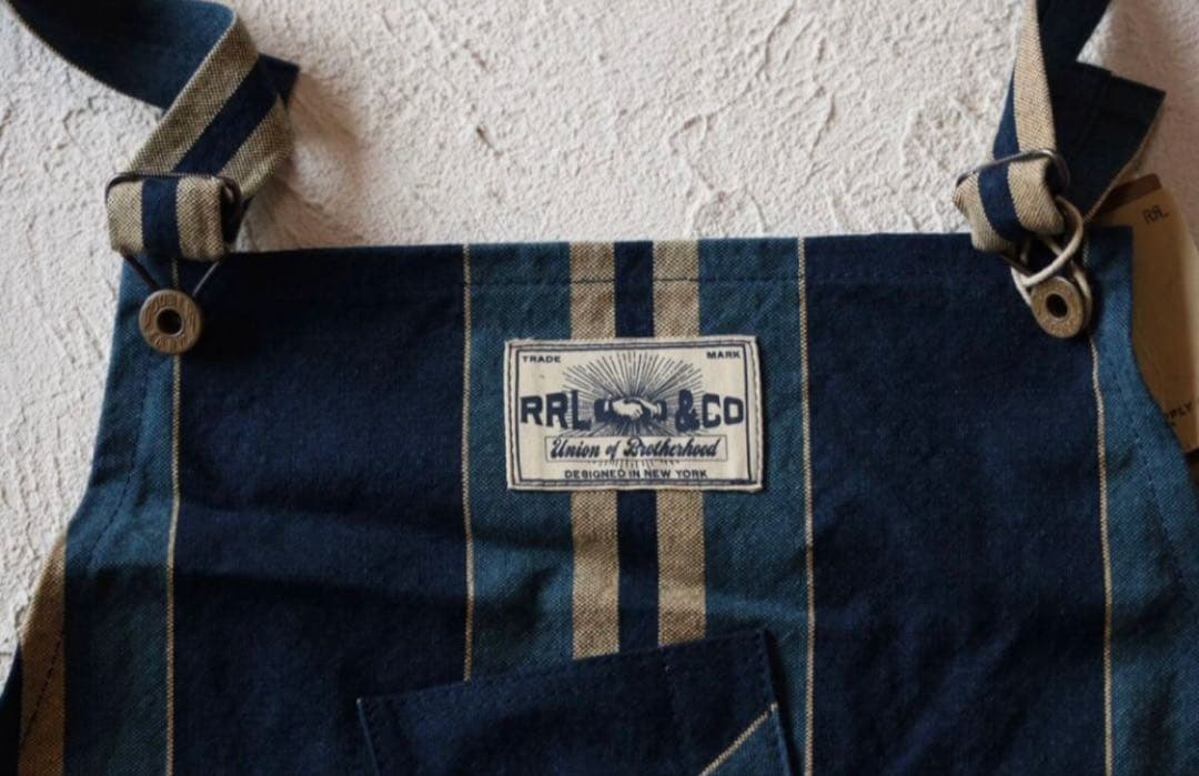 新品*RRL*インディゴ ストライプド ウーブン エプロン *ダブルアールエル
