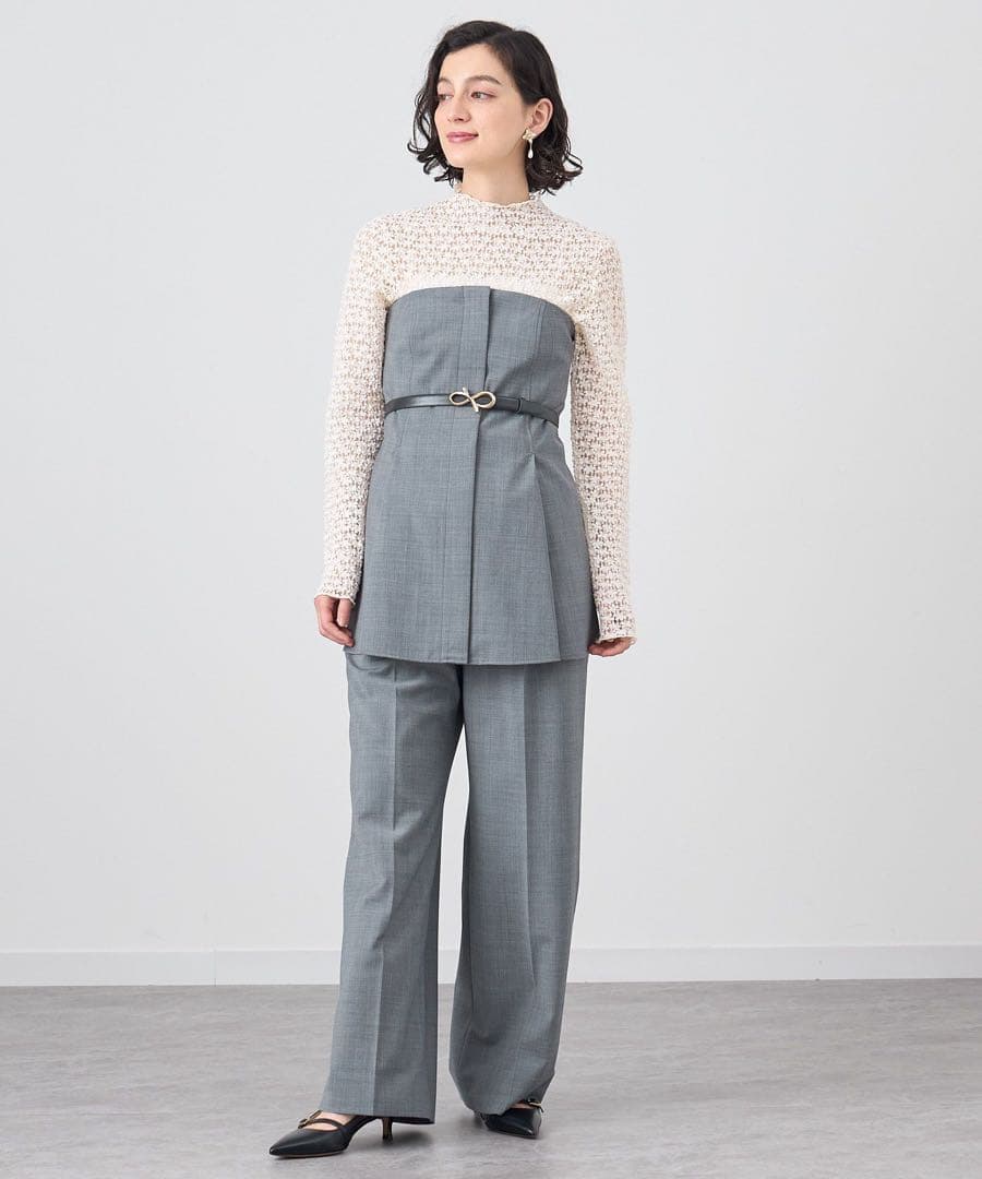 新品未使用◇ANAYI アナイ　ストレッチレースモックネック プルオーバー