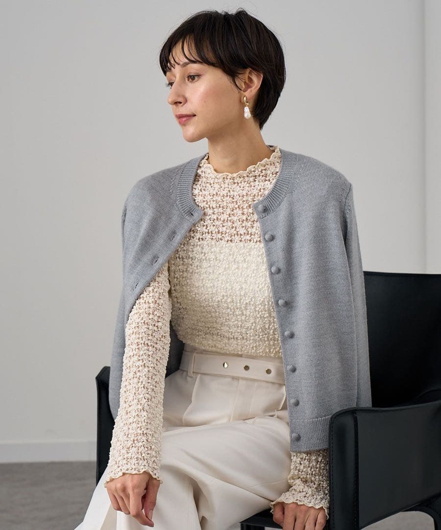 新品未使用◇ANAYI アナイ　ストレッチレースモックネック プルオーバー