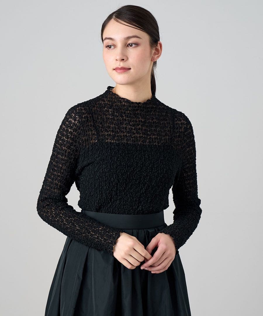 新品未使用◇ANAYI アナイ　ストレッチレースモックネック プルオーバー