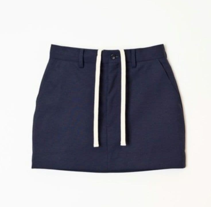 HOLIDAY Wool Drawstrings Mini Skirt ネイビー