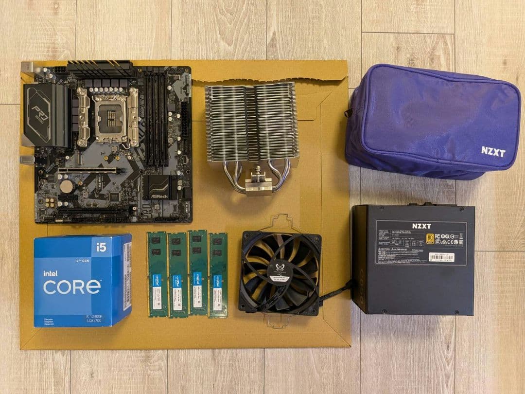 intel 12400f DDR4-8GB×4 マザボ 電源 セット