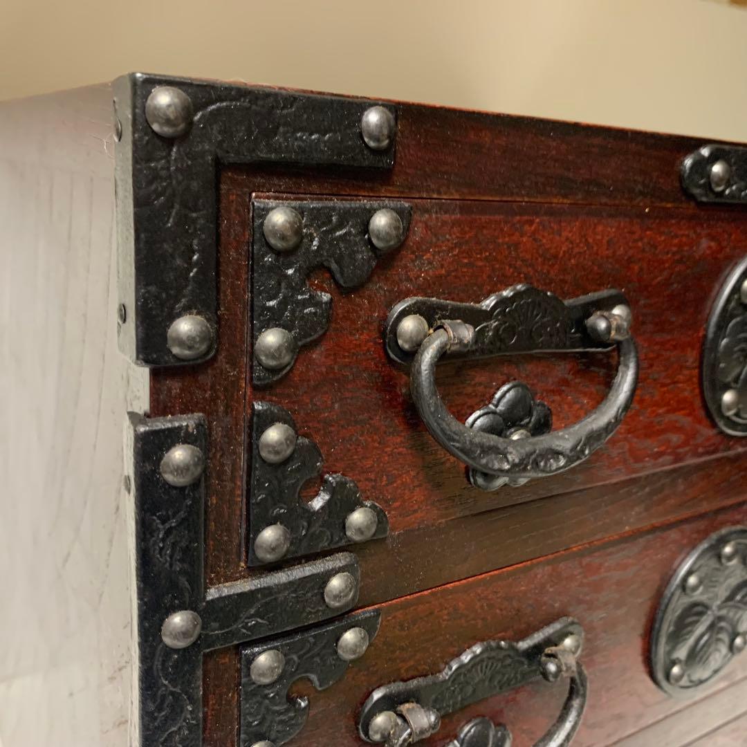 岩谷堂箪笥 三段整理箱 桜木家具製 小引き出し 収納 漆 南部鉄器 伝統工芸品