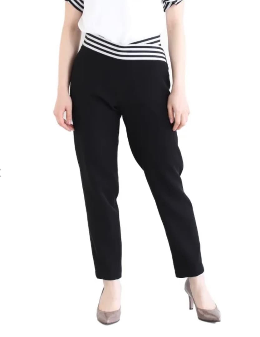 ボーダーズアットバルコニー テーパード パンツ 34 ブラック　超美品