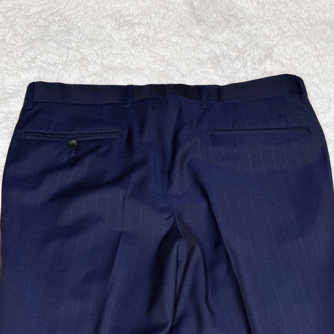 SUIT SELECT スーツセレクト ネイビー ストライプ シングル仕立て