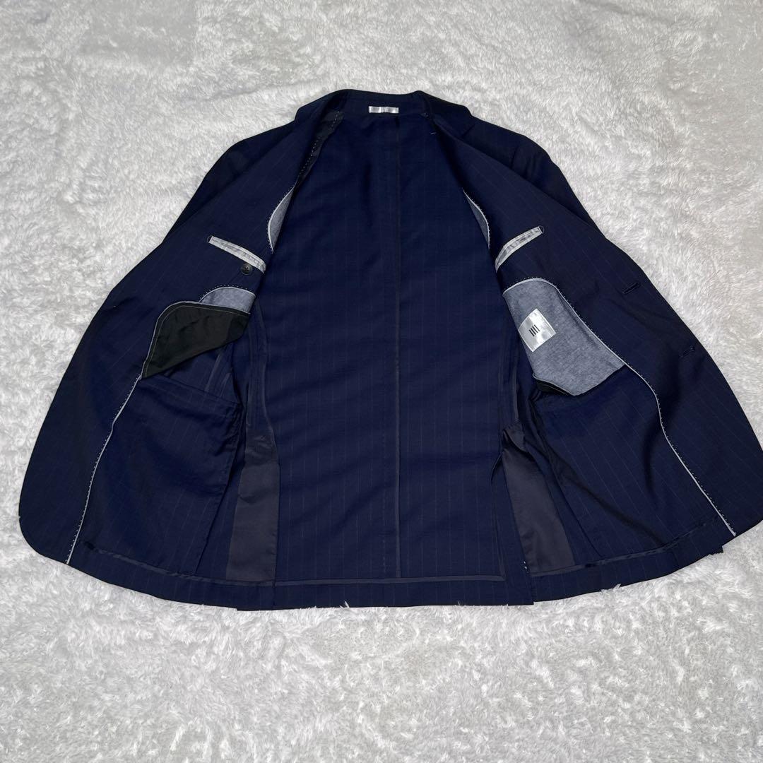 SUIT SELECT スーツセレクト ネイビー ストライプ シングル仕立て